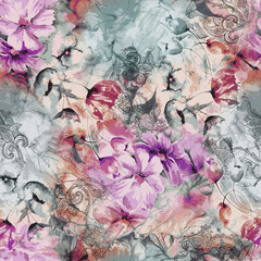 Abstract watercolor digital allover background