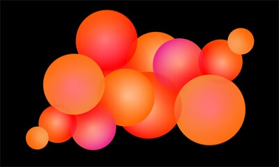 simple abstract balloon motif template full color