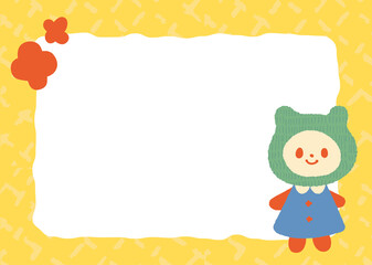 Fototapeta premium くまの子どものキャラクターフレーム