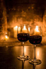 wine and a fire, new year night