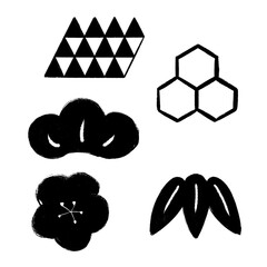 和柄セット　モノクロ