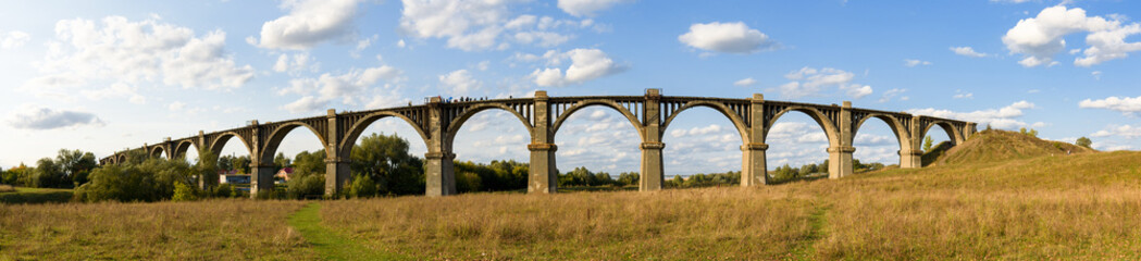 Russia, 2020. Panorama Mokrinsky railway bridge