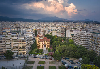Obraz premium Thessaloniki at sunset cityscape, Greece..