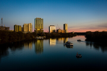 Naklejka premium Sunset view in downtown Austin, Texas
