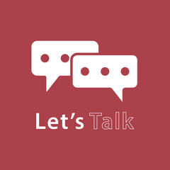 Talk vector icon logotype design template. Vector logo concept Let' Talk for chatting, message, mail.