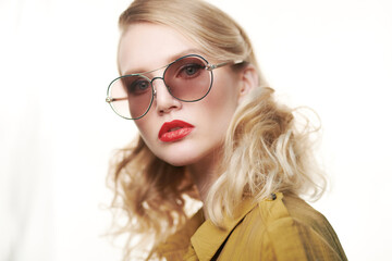 woman in modern glasses