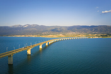 the bridge of Neraida in Kozani from the air