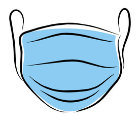 Surgical mask isolated in white background vector illustration