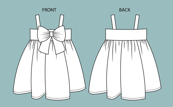 dress for kids front and back view.  