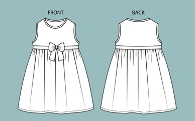 dress for kids front and back view.  