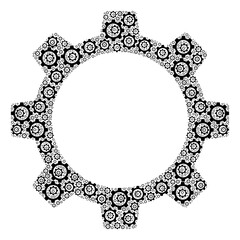 Repeating mosaic of gear wheel. Flat vector gear wheel mosaic is designed with repeating itself gear wheel items.