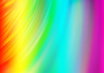Light Multicolor, Rainbow vector background with curved circles.