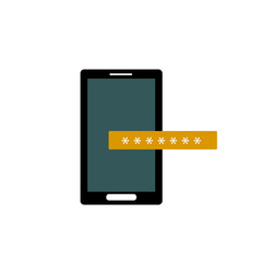 mobile and password and lock. illustration.