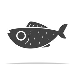 Fish icon transparent vector isolated