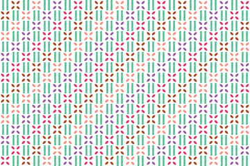 Abstract striped textured seamless pattern. Summer theme color -green, pink and purple element on white background. Vector illustration. Idea for printing on fabric, cloth design or wallpaper.