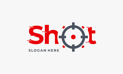 Fototapeta na wymiar Shot Aim Target Logo designs concept, Shot Bullet logo symbol
