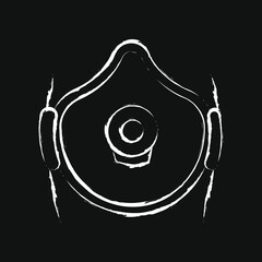 chalk icon, reusable face mask with valve in the middle