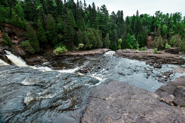 Gooseberry Falls State Park on the north shore of Lake Superior in Minnesota. 