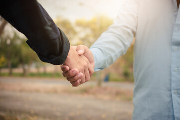 Shake hand close up concept business partner community friend people