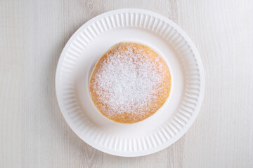 Berliner donut on a plate
