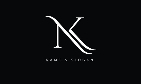 NK, KN, N, K abstract letters logo monogram