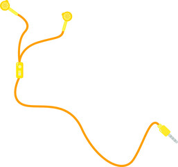 vector illustration of earphones. for logos, icons, symbols. yellow color