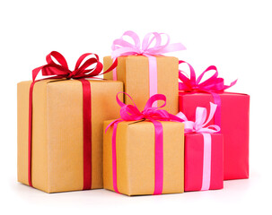 Obraz premium Gift boxes, gifts on a white background isolated.