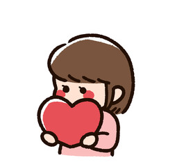 ハートを持った女性