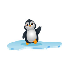 Cute penguins on ice floe