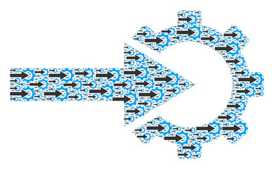 Recursive composition for cog integration. Flat vector cog integration composition is formed with scattered recursive cog integration items.