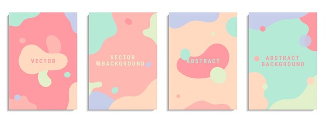 Vector set of abstract creative background. Minimal design trendy style social media stories template