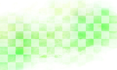 市松模様とグリーンの和紙の背景素材（アブストラクト）
