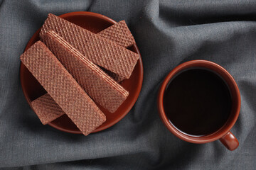 Wafers and coffee cup