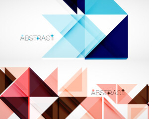 Set of triangle abstract backgrounds. Vector illustration for covers, banners, flyers and posters and other designs
