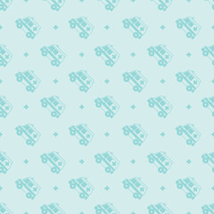 seamless pattern with ambulances. ambulance pattern. cute illustration design. transportation design.