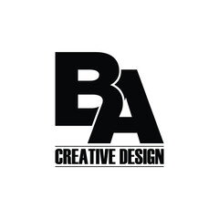 Letter BA simple logo design vector