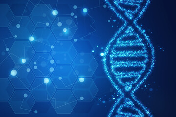 2d render of dna structure, abstract background
