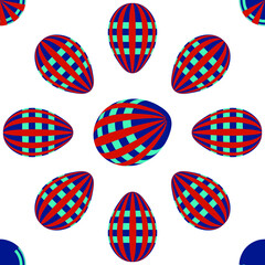 Fototapeta premium seamless pattern multicolored easter eggs , vector illustration isolated on white background. 
