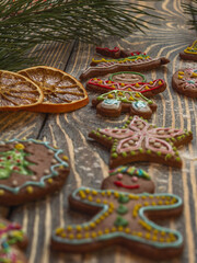 Christmas background gingerbread for holidays