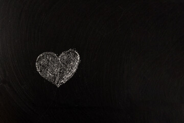 heart drawn on a chalkboard, a symbol of love