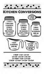 Kitchen Conversions. Hand-drawn typography poster. Inspirational vector typography. Vector calligraphy.