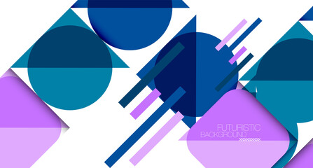 Clean minimal geometric abstract background with triangles and circles. Vector illustration for covers, banners, flyers and posters and other designs