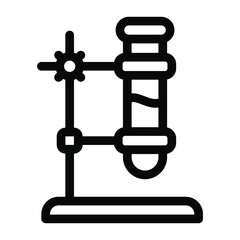 
A laboratory experiment on a stand, solid icon
