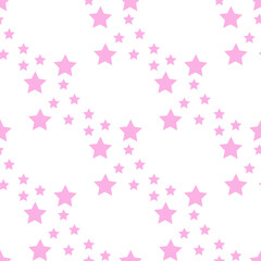 Seamless pattern in cute light pink stars for fabric, textile, clothes, tablecloth and other things. Vector image.