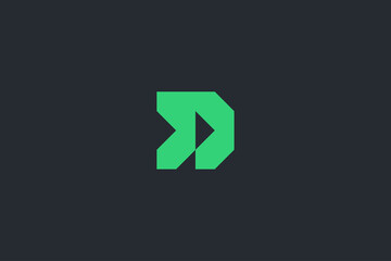 Minimal Modern Abstract Letter D Dark Background Logo Template