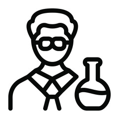 
A professional scientist avatar icon in solid design
