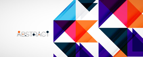 Fototapeta premium Geometric abstract background. Techno color triangle shapes. Vector illustration for covers, banners, flyers and posters and other designs