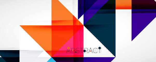 Geometric abstract background. Techno color triangle shapes. Vector illustration for covers, banners, flyers and posters and other designs