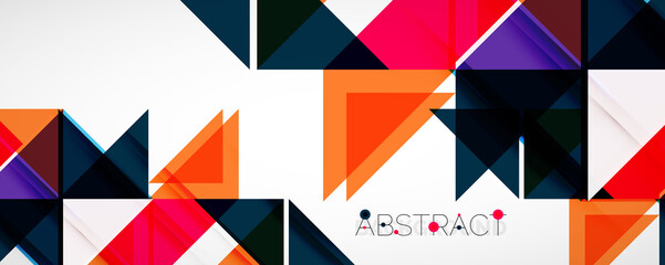 Geometric abstract background. Techno color triangle shapes. Vector illustration for covers, banners, flyers and posters and other designs