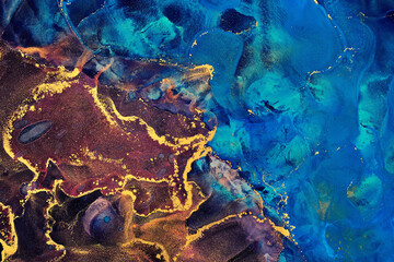 Alcohol ink art.Mixing liquid paints. Modern, abstract colorful background, wallpaper. Marble texture.Translucent colors